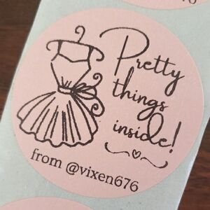 Set 50 CUSTOM Sticker 2" Large Round PRETTY THINGS INSIDE